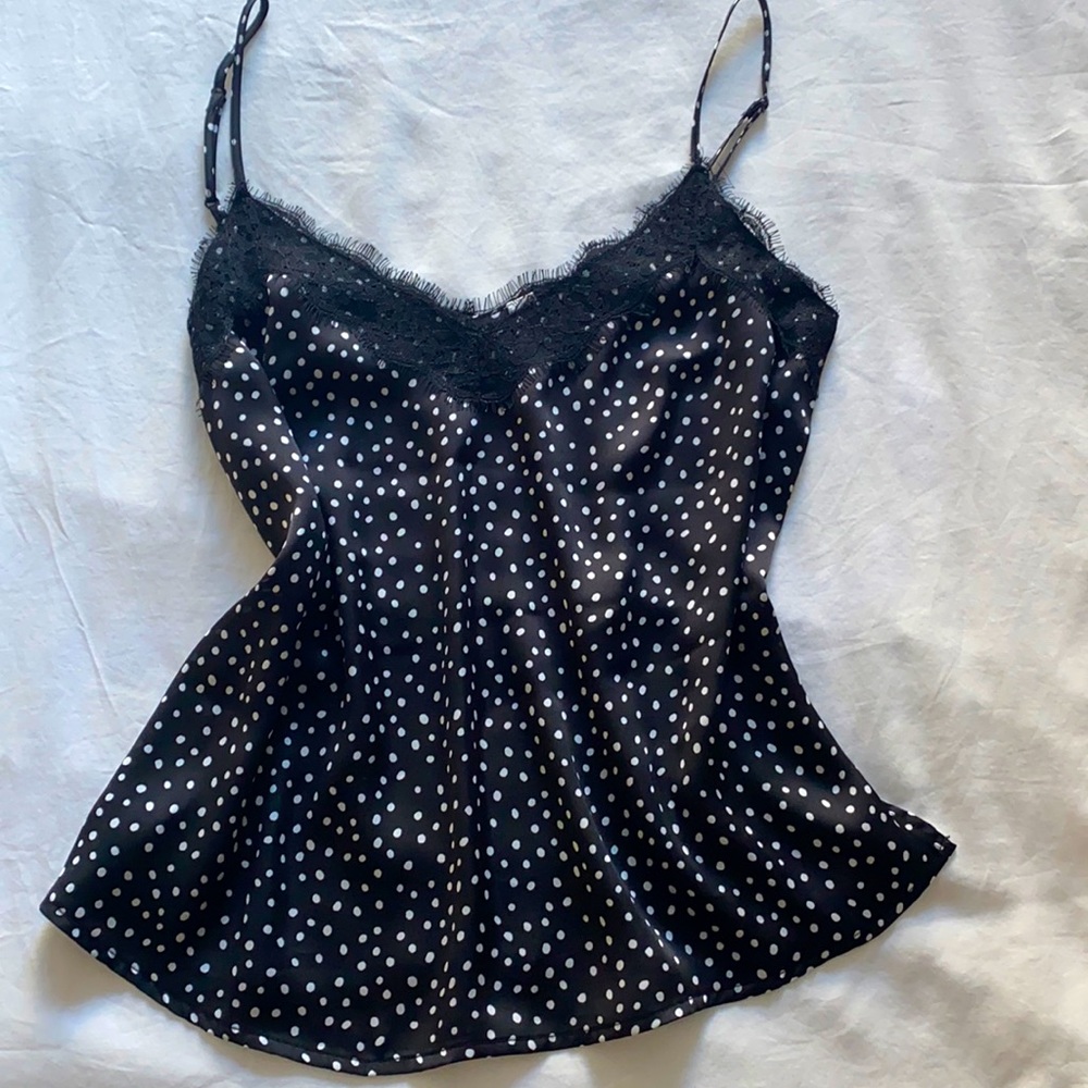 Silk polka dot tank